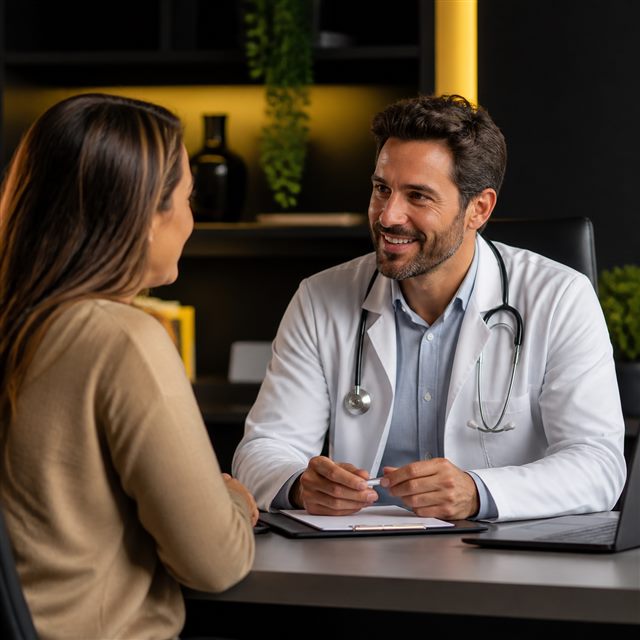 Consulta médica acolhedora